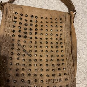 BED|STU Tan Studded Leather Crossbody Bag